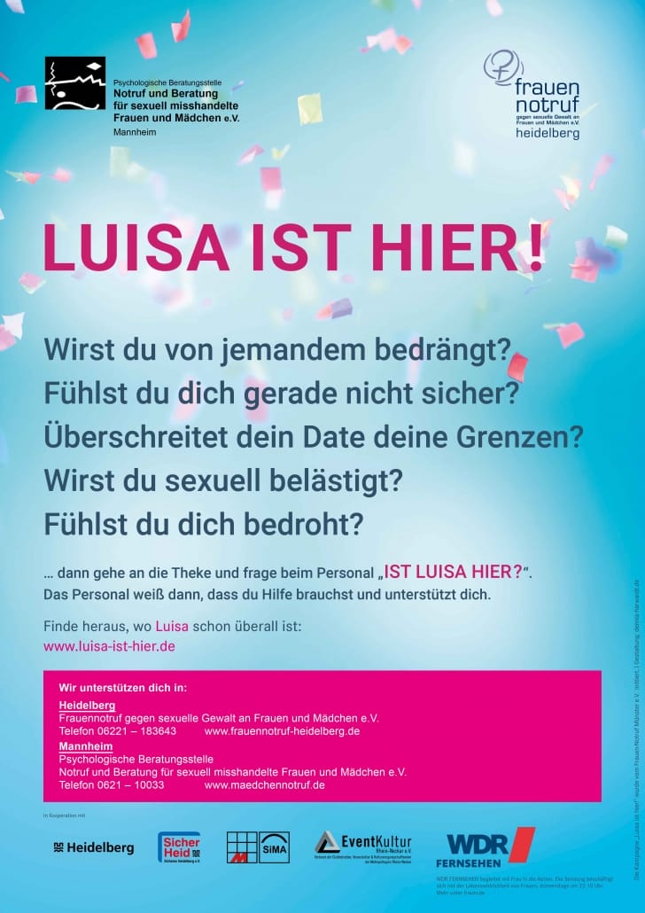 Flyer Luisa ist hier! - Kampagne gegen sexuelle Belästigung