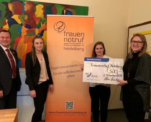 BBBank spendet Frauennotruf Heidelberg 1500 Euro