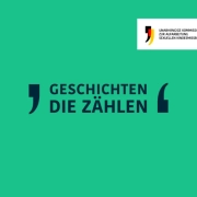 Banner zum Portal „Geschichten, die zählen“ der Unabhängigen Kommission zur Aufarbeitung sexuellen Kindesmissbrauchs