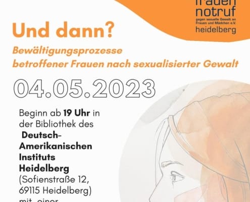 Flyer zu Vortrag über Bewältigungsprozesse betroffener Frauen nach sexualisierter Gewalt