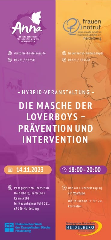 Flyer zur Veranstaltung „Die Masche der Loverboys - Prävention und Intervention