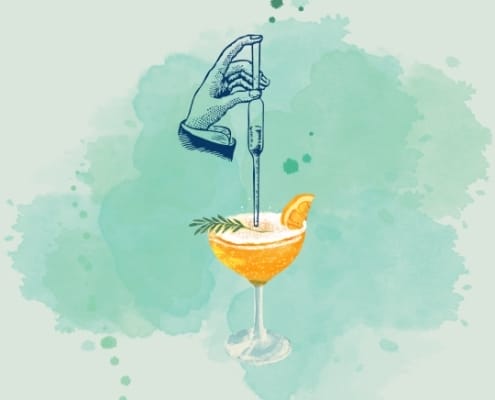 Symbolbild für K.O.-Tropfen als Droge im Glas