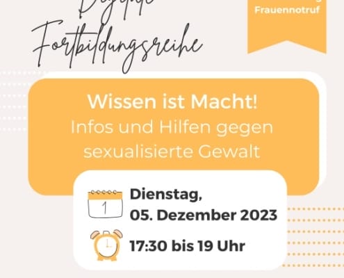 Flyer zum digitalen Vortrag Wissen ist Macht
