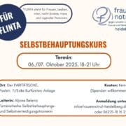 Ausschnitt aus dem Flyer für den Selbstbehauptungskurs für FLINTA*-Personen mit den wichtigsten Informationen