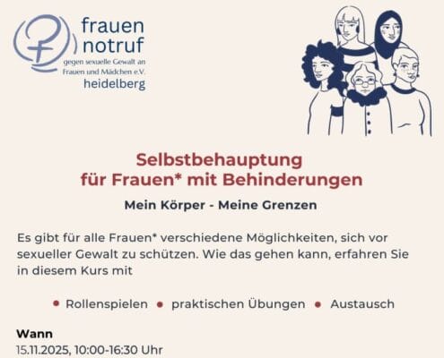 Auszug aus Flyer zu Selbstbehauptungskurs für Frauen mit Behinderungen